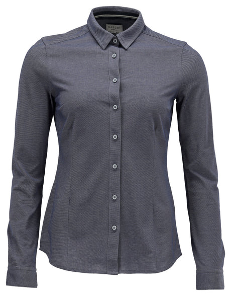 Mascot Frontline Modern Fit Ladies Stretch Shirt #colour_blue-flecked