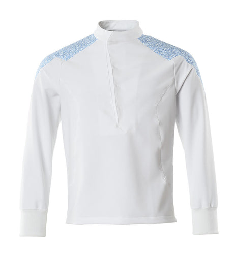 Mascot Food & Care Ultimate Stretch Smock #colour_white-azure-blue