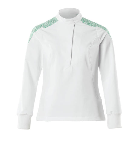 Mascot Food & Care Ladies Fit Ultimate Stretch Smock #colour_white-grass-green