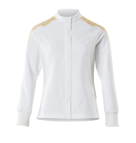 Mascot Food & Care Ladies Ultimate Stretch Jacket #colour_white-curry-gold