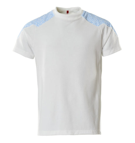 Mascot Food & Care T-shirt #colour_white-azure-blue