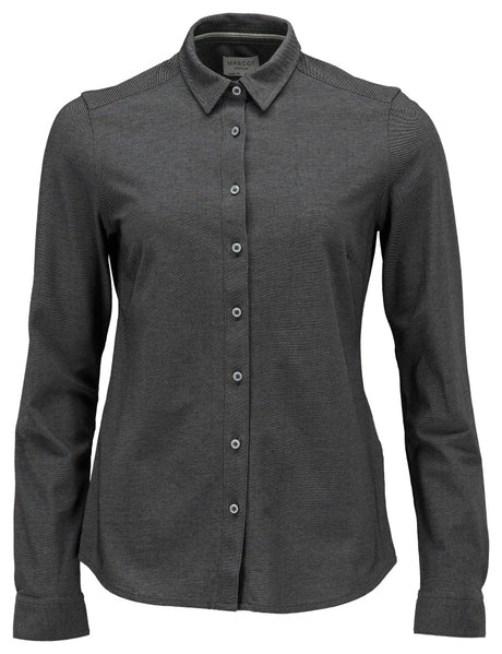 Mascot Frontline Classic Ladies Fit Stretch Shirt #colour_dark-anthracite-light-grey-flecked