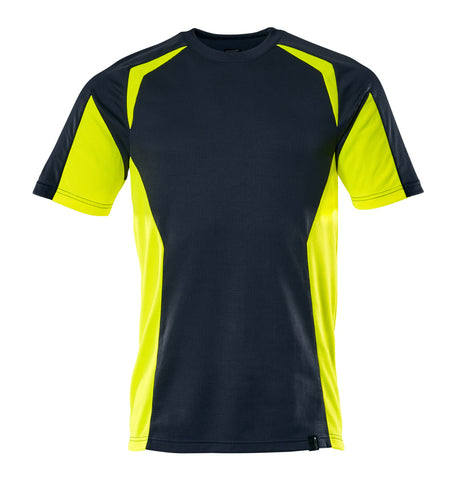 Mascot Accelerate Safe Modern Fit T-shirt #colour_dark-navy-hi-vis-yellow