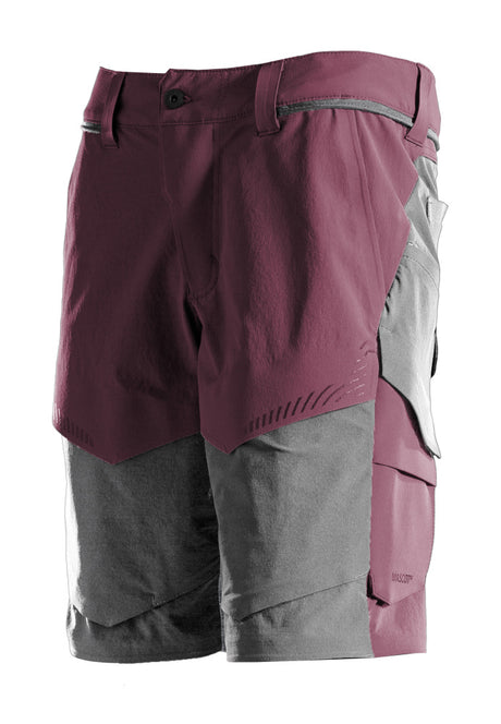 Mascot Customized Stretch Lightweight Shorts - Bordeaux/Stone Grey #colour_bordeaux-stone-grey