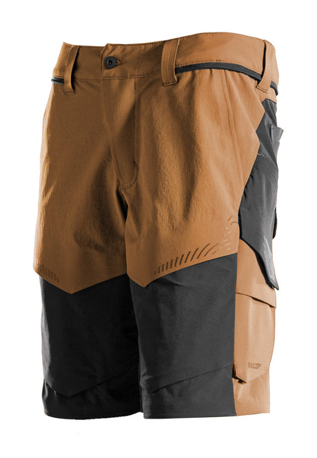 Mascot Customized Stretch Lightweight Shorts - Nut Brown/Black #colour_nut-brown-black