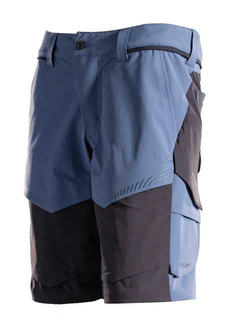 Mascot Customized Stretch Lightweight Shorts - Stone Blue/Dark Navy #colour_stone-blue-dark-navy