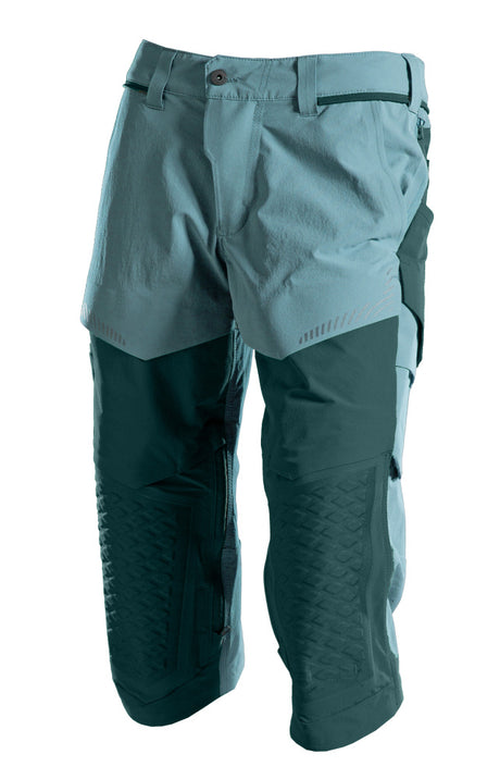 Mascot Customized Craftsmen's 3/4 Trousers with Kneepad Pockets - Light Forest Green/Forest Green #colour_light-forest-green-forest-green