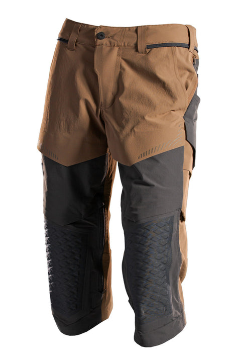 Mascot Customized Craftsmen's 3/4 Trousers with Kneepad Pockets - Nut Brown/Black #colour_nut-brown-black