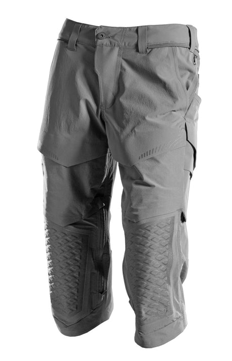 Mascot Customized Craftsmen's 3/4 Trousers with Kneepad Pockets - Stone Grey #colour_stone-grey