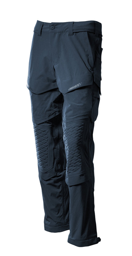 Mascot Customized Stretch Trousers with Kneepad Pockets - Dark Navy #colour_dark-navy