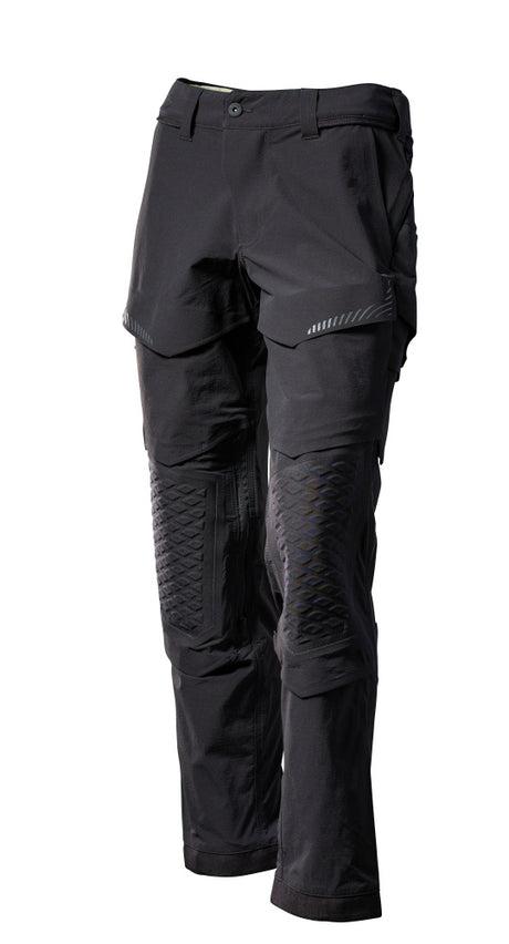 Mascot Customized Stretch Trousers with Kneepad Pockets - Black #colour_black