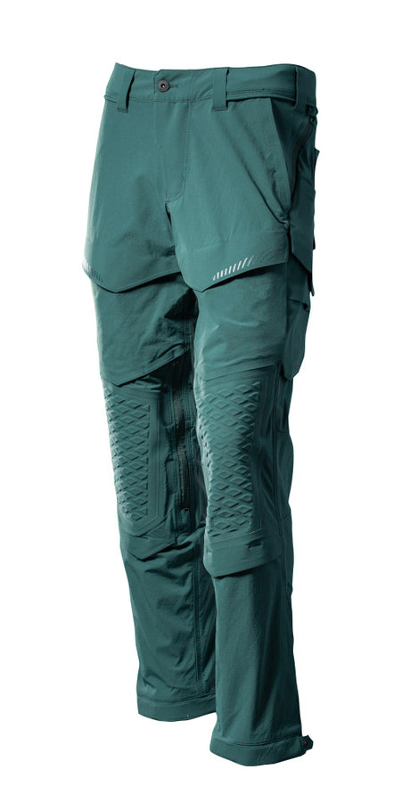 Mascot Customized Stretch Trousers with Kneepad Pockets - Forest Green #colour_forest-green
