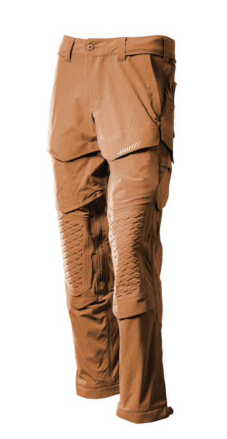 Mascot Customized Stretch Trousers with Kneepad Pockets - Nut Brown #colour_nut-brown