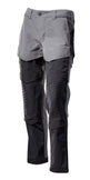 Mascot Customized Stretch Trousers with Kneepad Pockets - Stone Grey/Black #colour_stone-grey-black