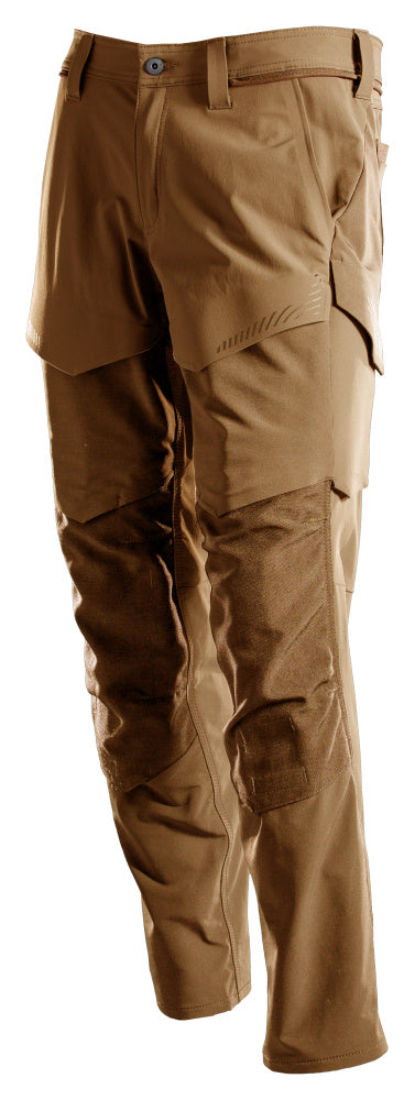 Mascot Customized Stretch Trousers with Kneepad Pockets - Nut Brown #colour_nut-brown