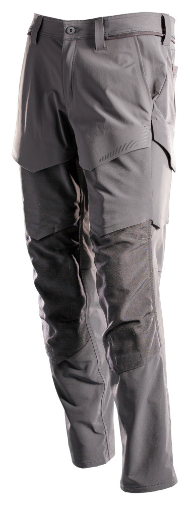 Mascot Customized Stretch Trousers with Kneepad Pockets - Stone Grey #colour_stone-grey