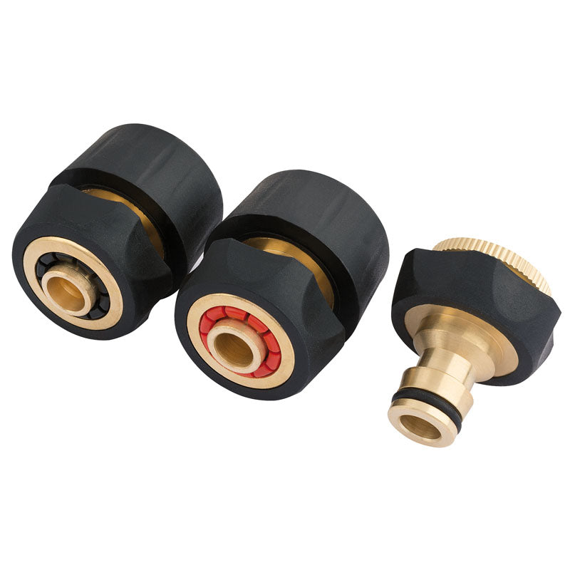 Draper Brass and Rubber Hose Connector Set (3 Piece)