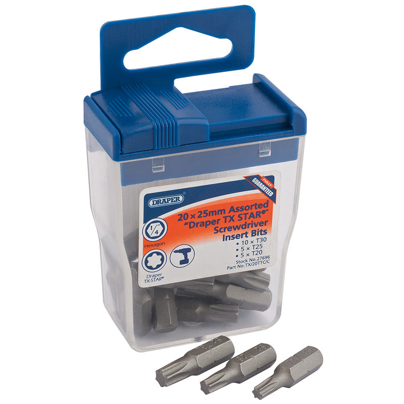 Draper Draper TX-STAR&#174; 25mm Long Insert Bits (20 x Assorted)