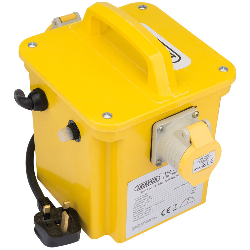 Draper 1kVA 230V to 110V Portable Site Transformer