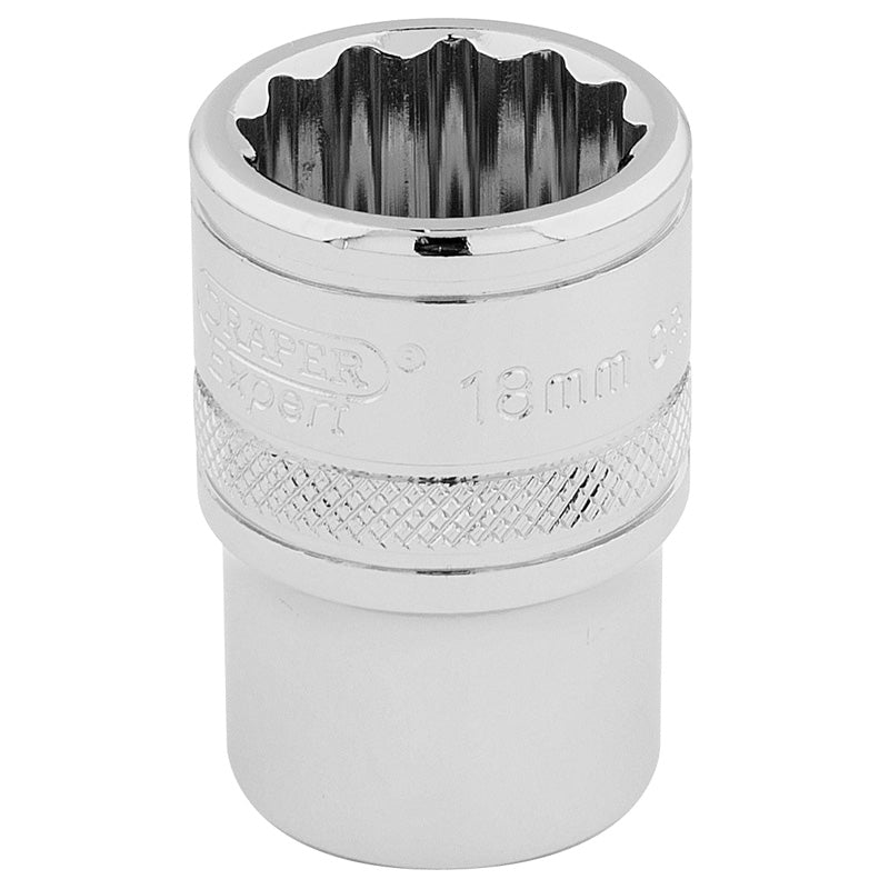 Draper 1/2" Square Drive Hi-Torq&#174; 12 Point Socket (18mm)