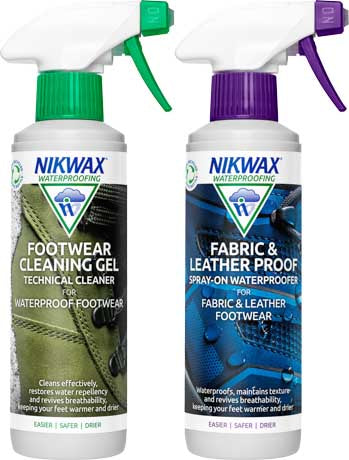 Nikwax Footwear Cleaning Gel/Fabric & Leather Proof Spray #size_300ml-twin-pack