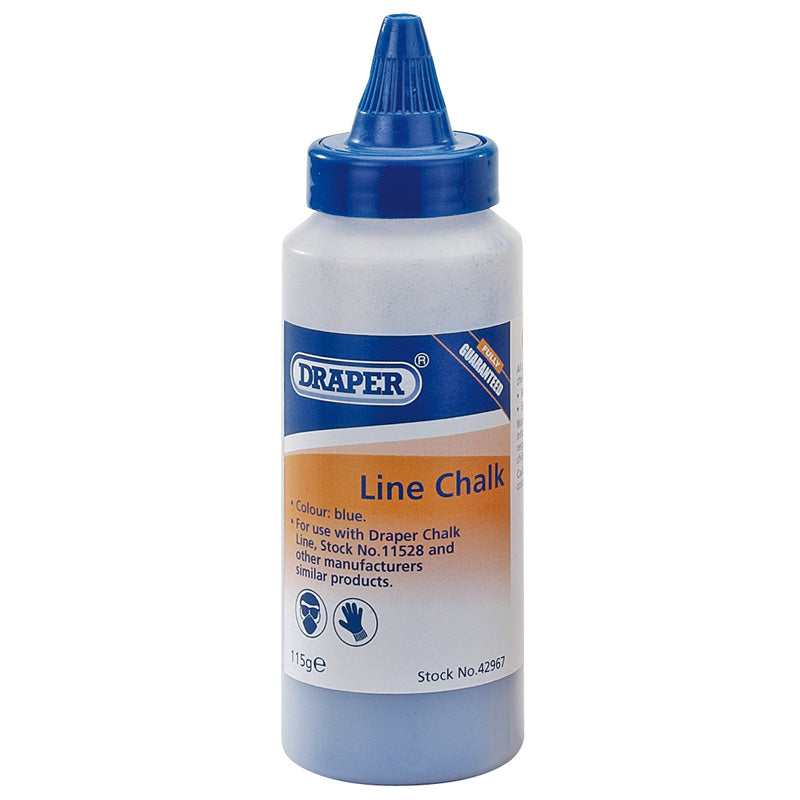 Draper 115G Plastic Bottle of Blue Chalk for Chalk Line