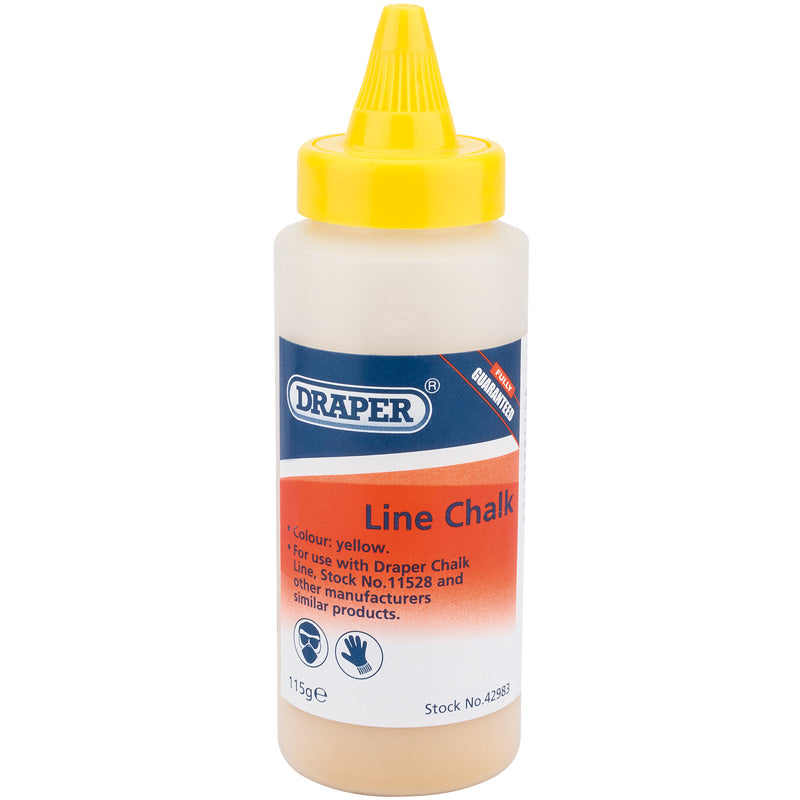 Draper 115G Plastic Bottle of Yellow Chalk for Chalk Line