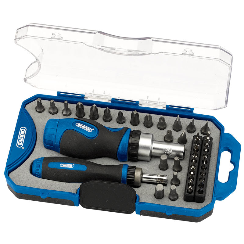 Draper Ratchet Screwdriver and Bit Set (42 Piece)