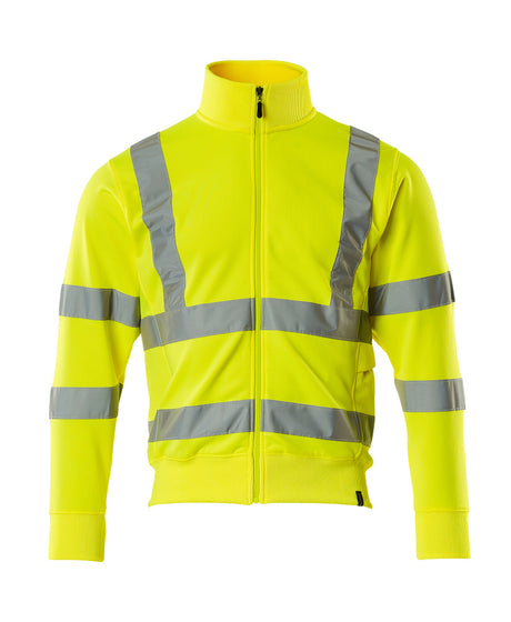 Mascot Safe Classic Maringa Zipped Sweatshirt #colour_hi-vis-yellow