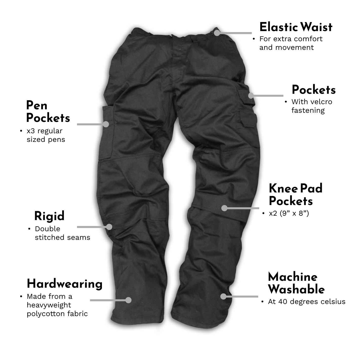 Goldstar Men's Cargo Combat Work Trousers with Knee Pad Pockets – GS  Workwear