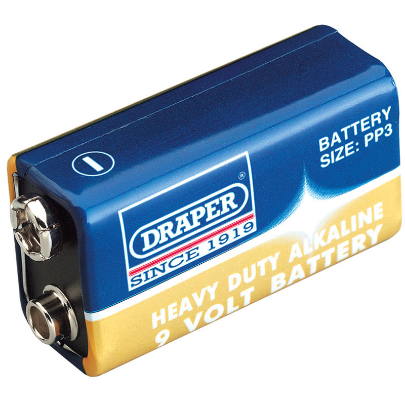 Draper Heavy Duty 9V PP3 Size Alkaline Battery