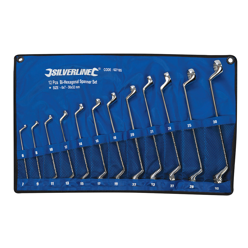 Silverline Deep Offset Ring Spanners Set 12Pce