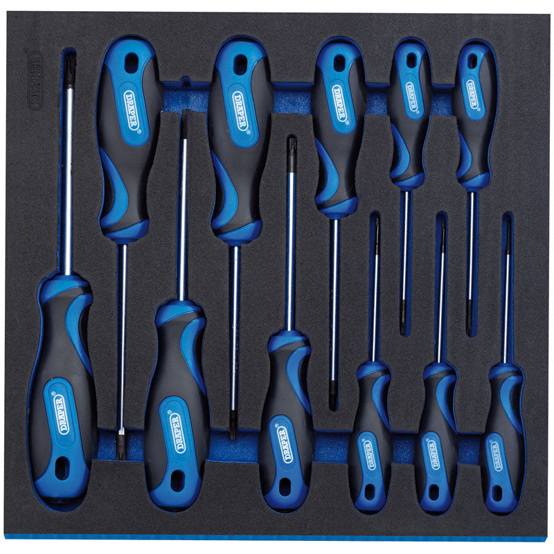 Draper TX-STAR&#174; Security Soft Grip Screwdriver Set in 1/2 Drawer EVA Insert Tray (11 Piece)