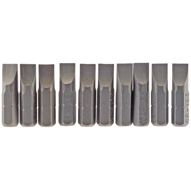 Draper 6.5mm 1/4" Hex. Plain Slot Insert Bit 25mm Long x 10