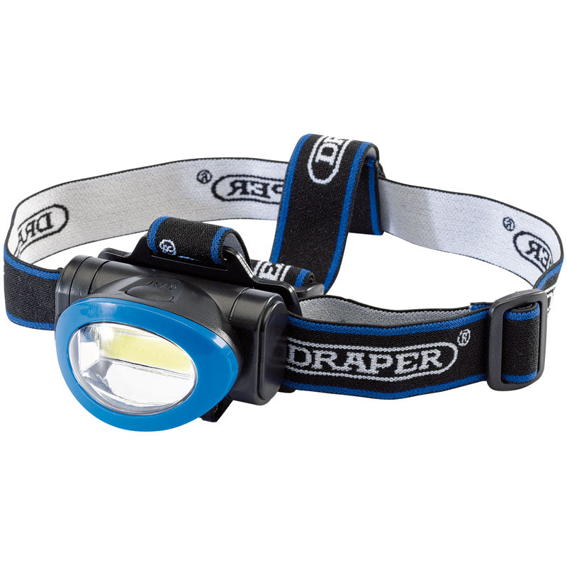 Draper 3W COB LED Head Torch (3 x AAA Batteries Supplied)