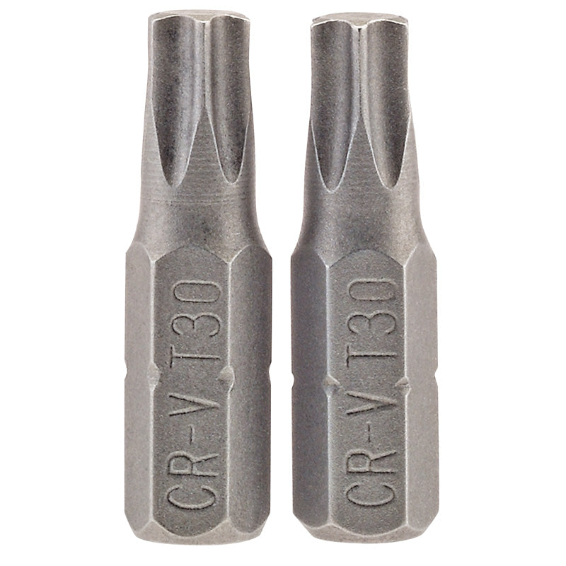 Draper T30 1/4" Hex. Draper TX-STAR&#174; Insert Bit 25mm Long x 2