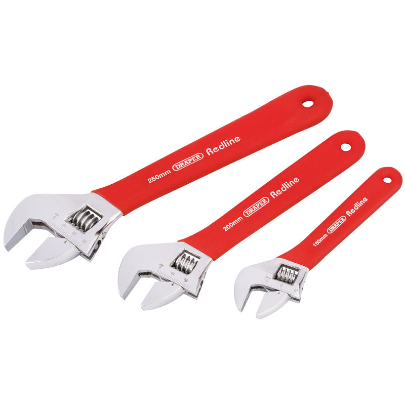 Draper Soft Grip Adjustable Wrench Set (3 Piece)