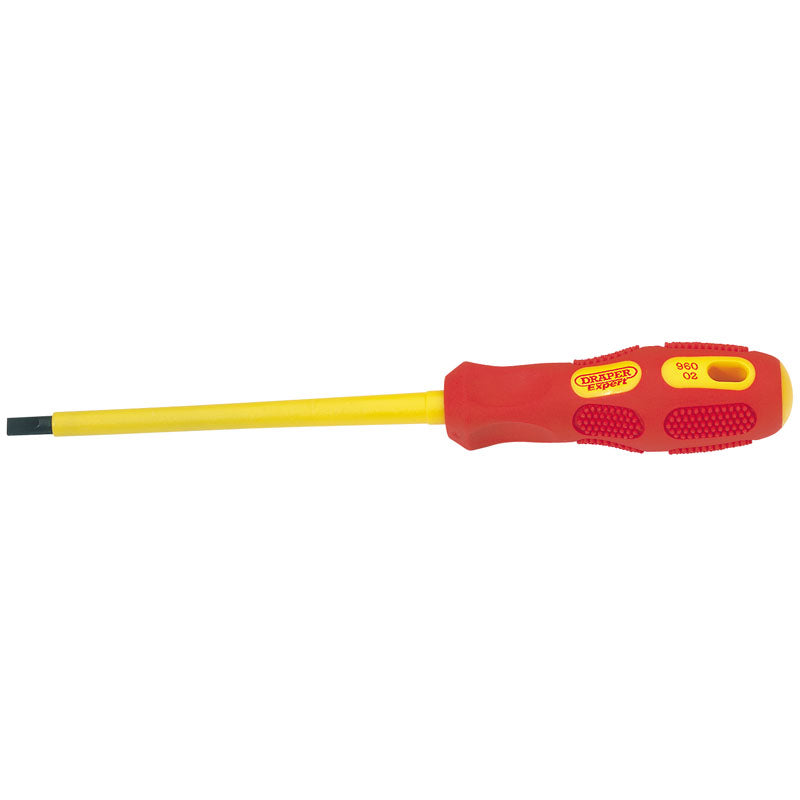 Draper 5.5mm x 125mm Fully Insulated Plain Slot Screwdriver (Sold Loose)