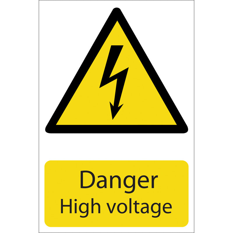 Draper 'Danger High Voltage' Hazard Sign