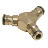 Silverline 3-Way Connector Brass