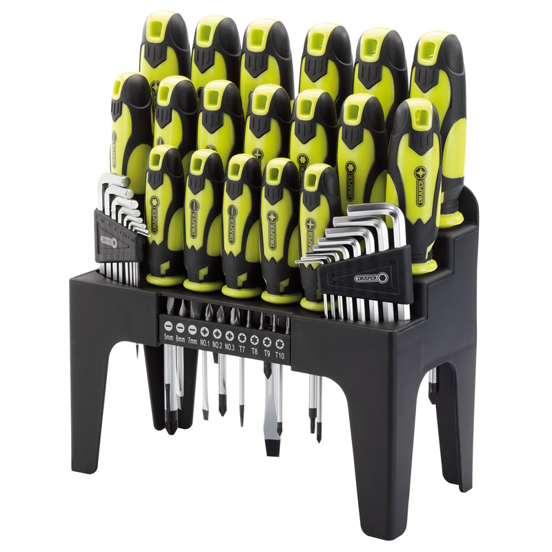 Draper Screwdriver, Hex Key and Bit Set (Green) (44 Piece)