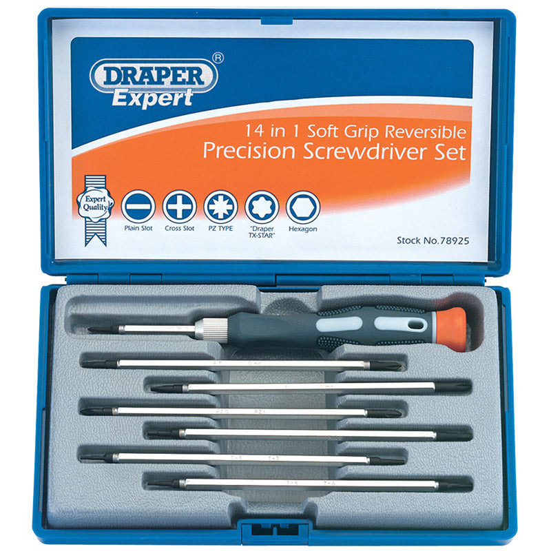 Draper Reversible Precision Screwdriver Set (8 Piece)