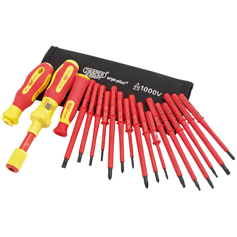 Draper Ergo Plus&#174; Interchangeable VDE Torque Screwdriver Set (19 Piece)