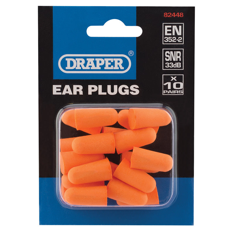 Draper Ear Plugs (Pack of 10 Pairs)