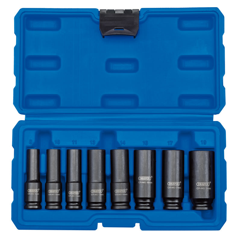 Draper 3/8" Sq. Dr. Metric Deep Impact Socket Set (8 Piece)