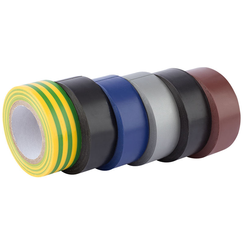 Draper Expert 6 x 10M x 19mm Mixed Colours Insulation Tape to BSEN60454/Type2