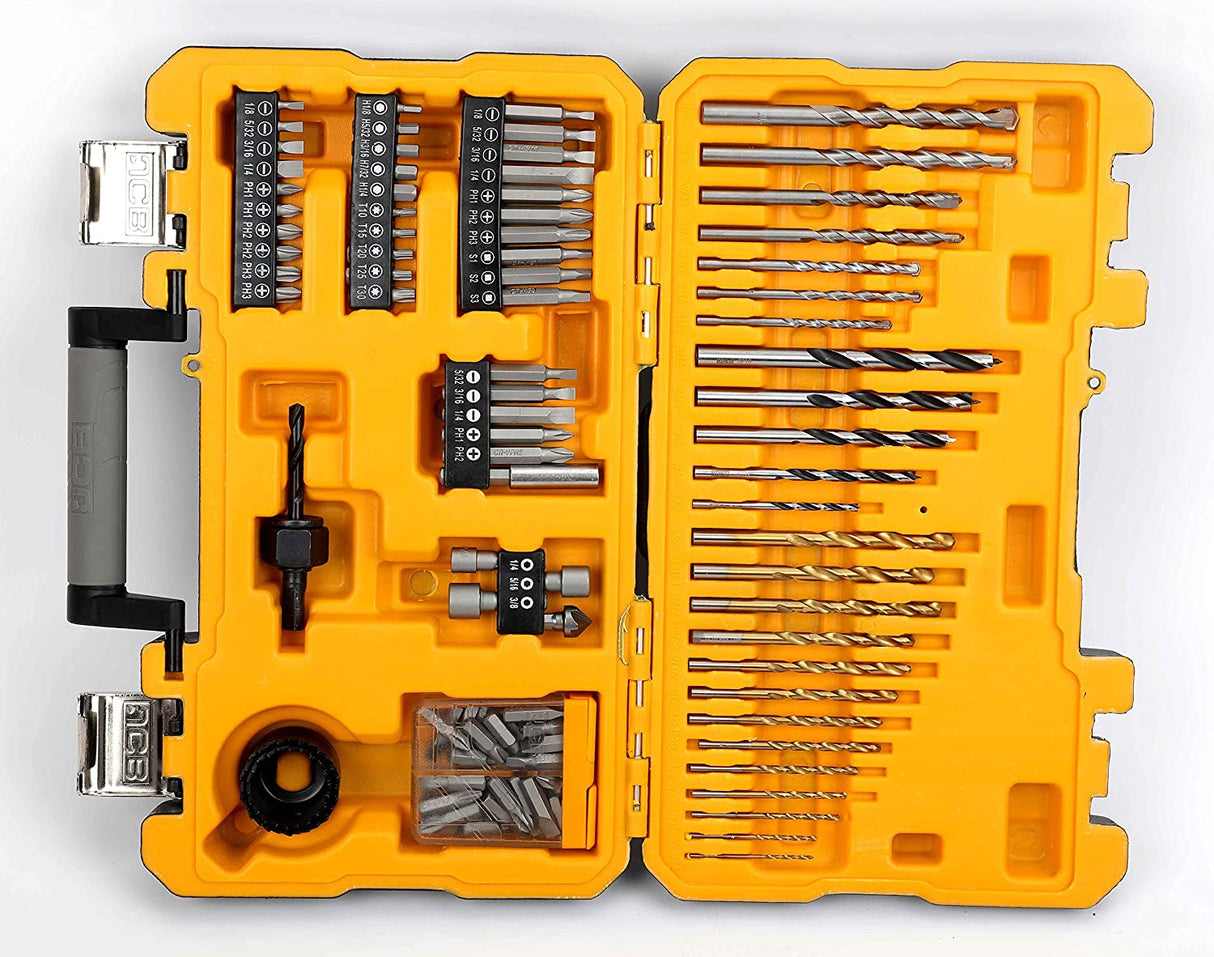 JCB Tools 100 Piece Drill Bit & Tool Set in Case