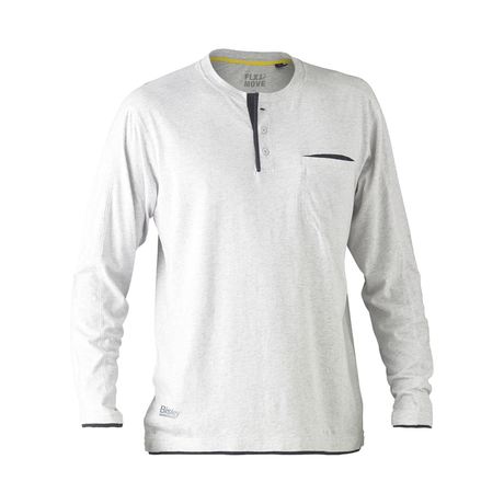 Bisley Flex & Move Long Sleeve Cotton Henley T-Shirt