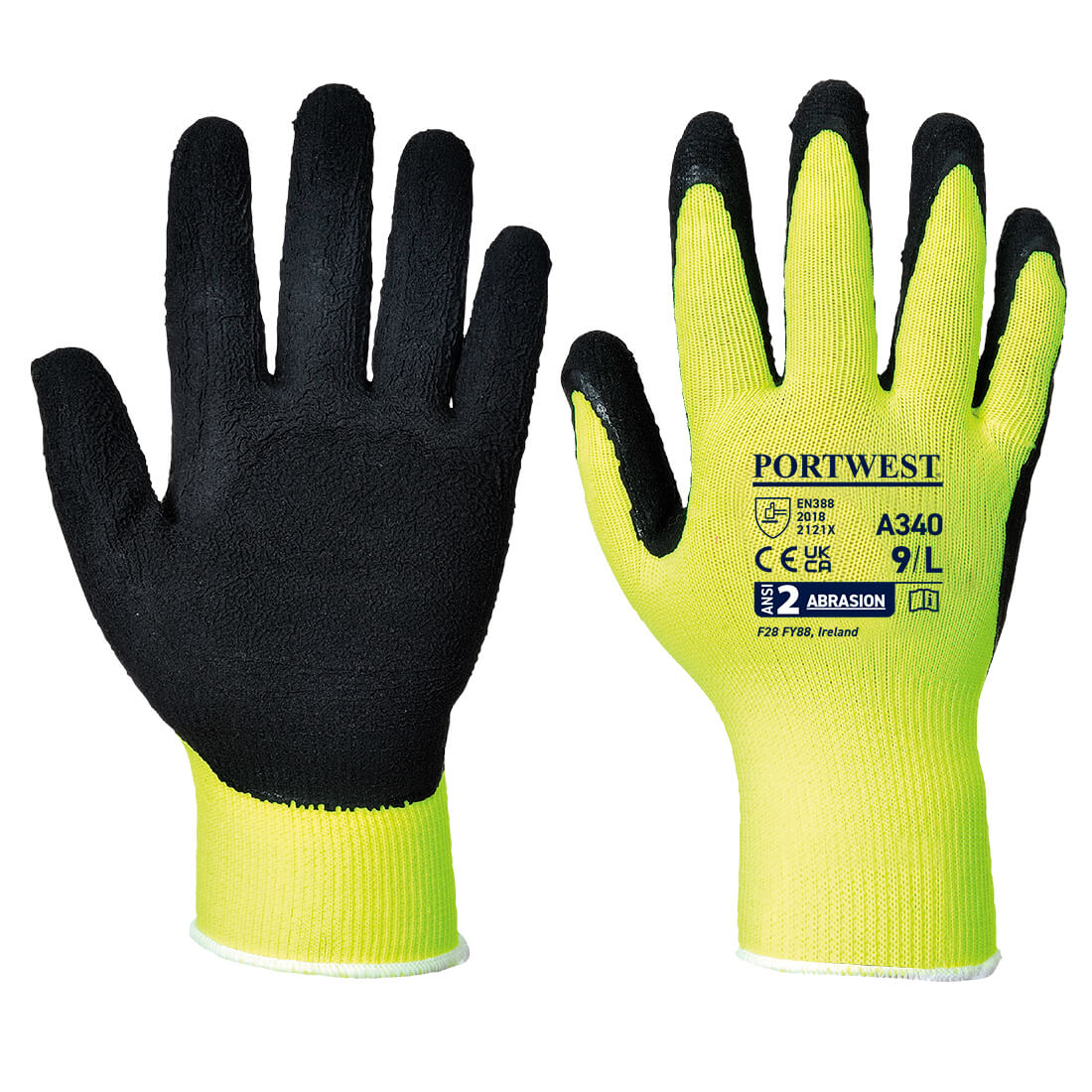 Portwest Hi Vis Grip Glove Latex GS Workwear