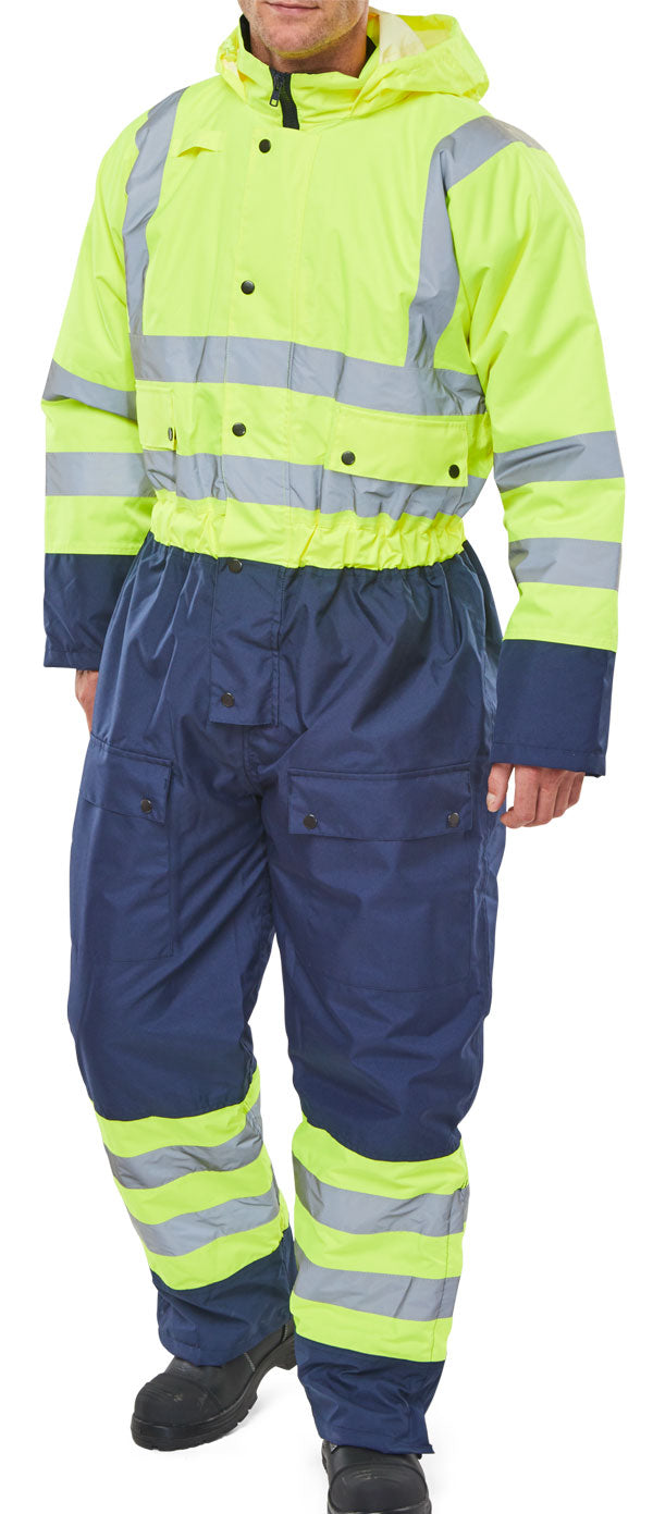 Beeswift Two Tone Hiviz Thermal Waterproof Coverall